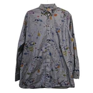 Visconti XLT Gray Paint Splatter Limited Edition Long‎ Sleeve Button Up Shirt